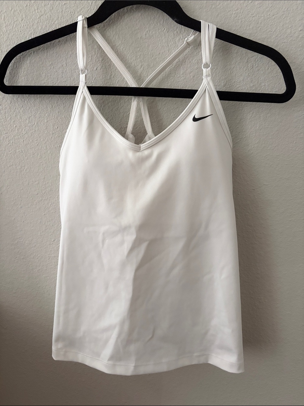 Nike White Women's Strappy built in bra Performance Tank